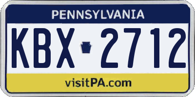 PA license plate KBX2712