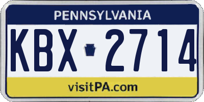 PA license plate KBX2714