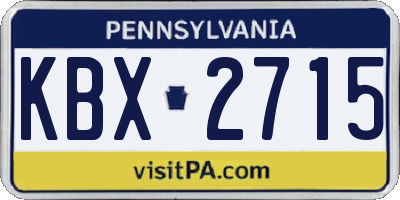 PA license plate KBX2715
