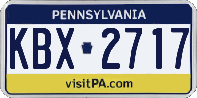 PA license plate KBX2717