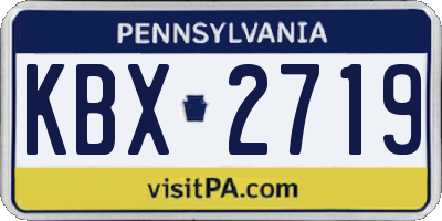 PA license plate KBX2719