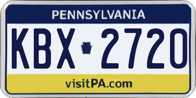 PA license plate KBX2720