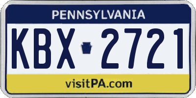 PA license plate KBX2721