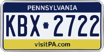 PA license plate KBX2722