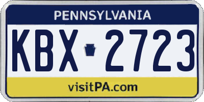 PA license plate KBX2723