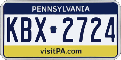 PA license plate KBX2724