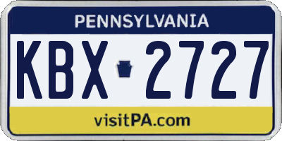 PA license plate KBX2727