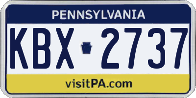 PA license plate KBX2737