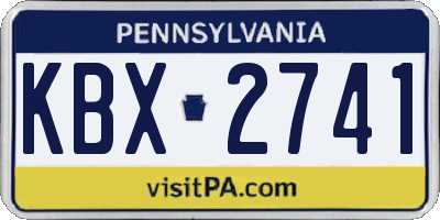 PA license plate KBX2741