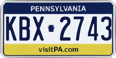 PA license plate KBX2743