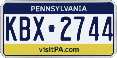 PA license plate KBX2744