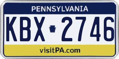 PA license plate KBX2746