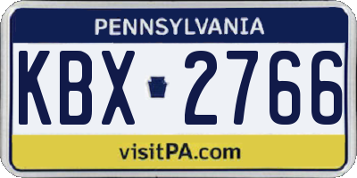 PA license plate KBX2766