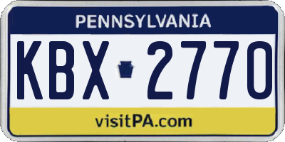PA license plate KBX2770