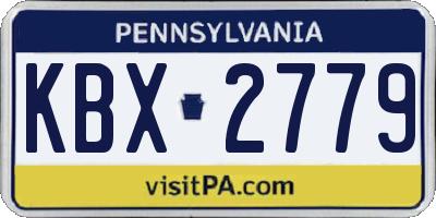 PA license plate KBX2779