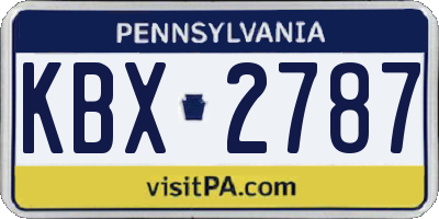 PA license plate KBX2787