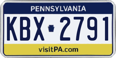 PA license plate KBX2791