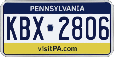 PA license plate KBX2806