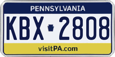 PA license plate KBX2808