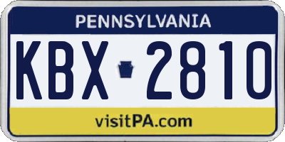 PA license plate KBX2810