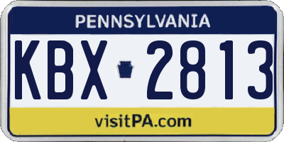PA license plate KBX2813
