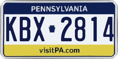 PA license plate KBX2814