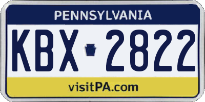 PA license plate KBX2822