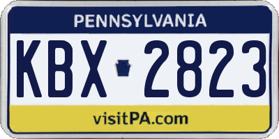 PA license plate KBX2823