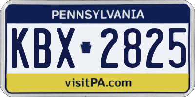 PA license plate KBX2825