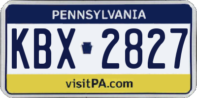 PA license plate KBX2827