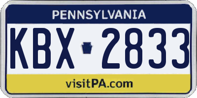 PA license plate KBX2833