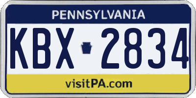 PA license plate KBX2834