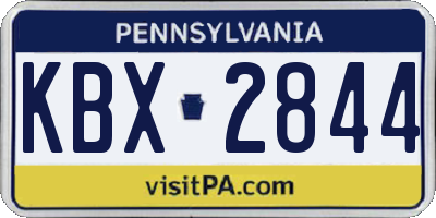 PA license plate KBX2844