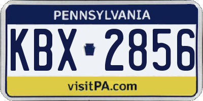 PA license plate KBX2856