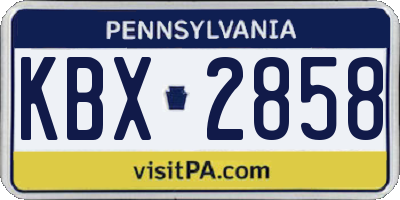 PA license plate KBX2858