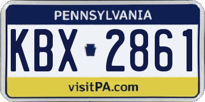 PA license plate KBX2861