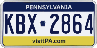 PA license plate KBX2864