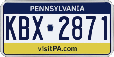 PA license plate KBX2871