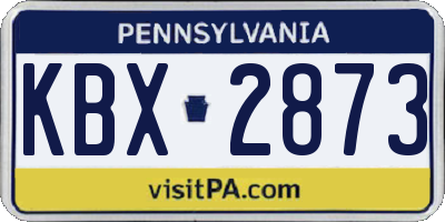 PA license plate KBX2873