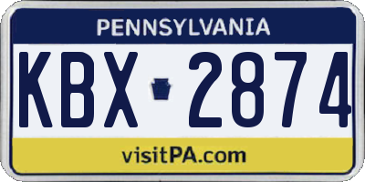 PA license plate KBX2874