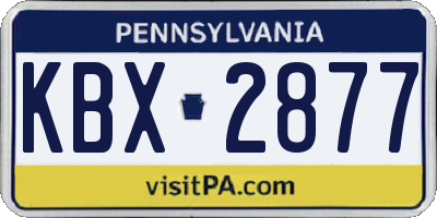 PA license plate KBX2877