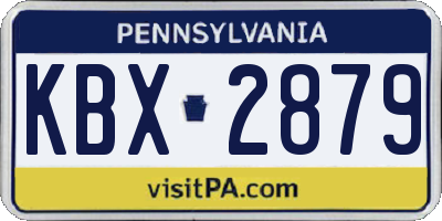 PA license plate KBX2879