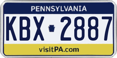 PA license plate KBX2887