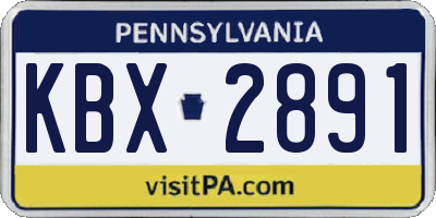 PA license plate KBX2891