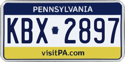 PA license plate KBX2897