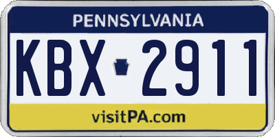 PA license plate KBX2911