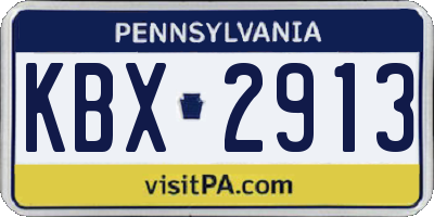 PA license plate KBX2913