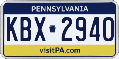 PA license plate KBX2940