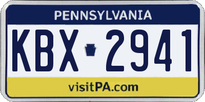 PA license plate KBX2941