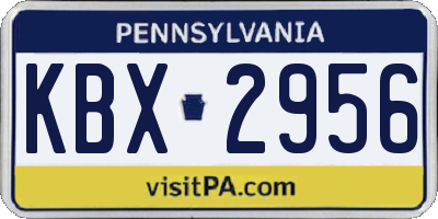 PA license plate KBX2956